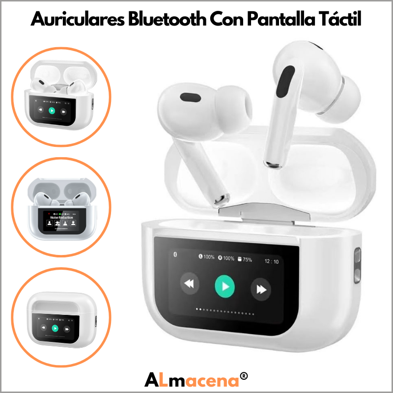 Audífonos Bluetooth - Con Cancelación De Ruido Y Funda Con Pantalla Táctil